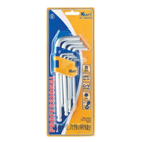 Купить KRAFT KT700563 Набор ключей торцевых шестигранных Г-образных с шаром, 9шт